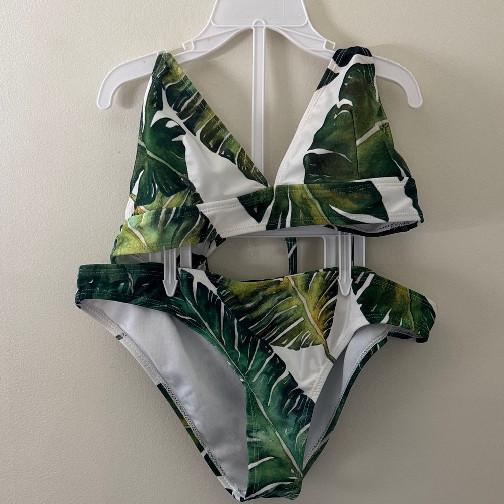 Nasty Gal Palm Leaf Bikini Set